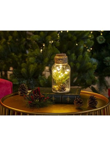 Glass silk printing bottle with string light