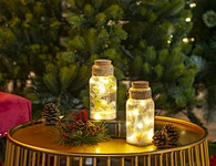 Glass silk printing bottle with string light