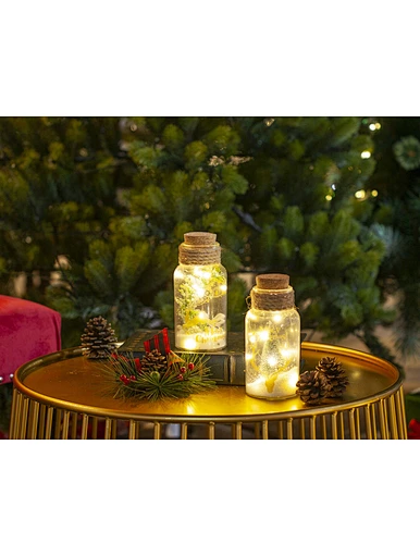 Glass silk printing bottle with string light