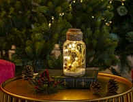 Glass silk printing bottle with string light