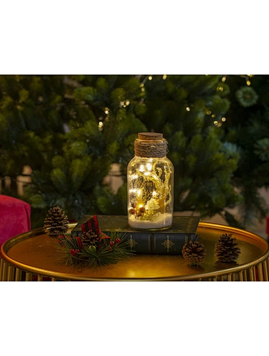Glass silk printing bottle with string light