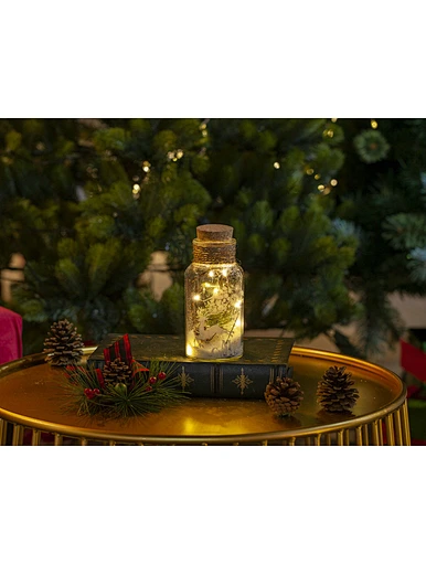Glass silk printing bottle with string light