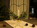 Metal candle holder with Xmas wreath