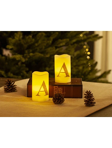 LED wax candle light with decal