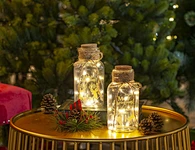 Glass silk printing bottle with string light