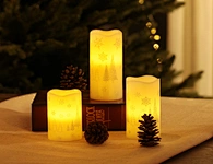 LED wax candle light with decal