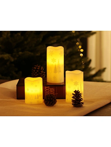 LED wax candle light with decal
