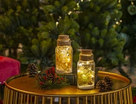 Glass silk printing bottle with string light