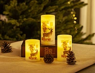 LED wax candle light with decal