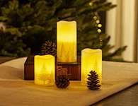 LED wax candle light with decal