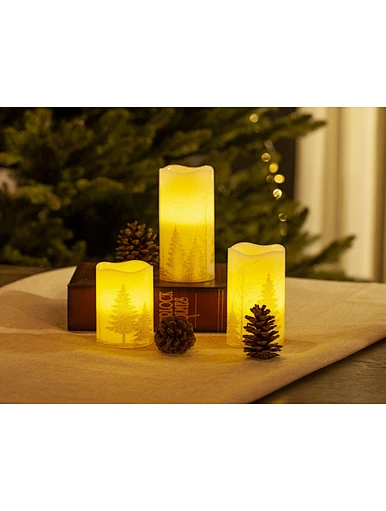 LED wax candle light with decal