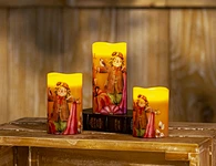 LED wax candle light with decal