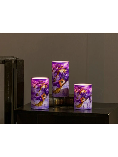 LED wax candle light with decal