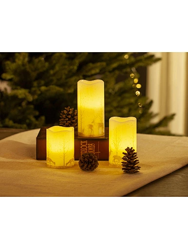 LED wax candle light with decal