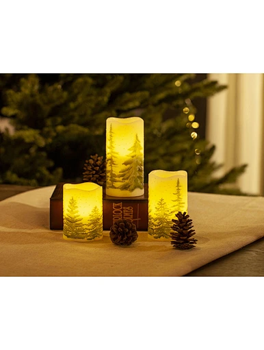 LED wax candle light with decal