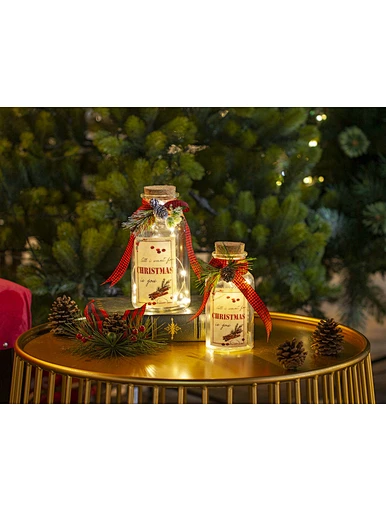 Glass sticker bottle with string light