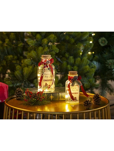 Glass sticker bottle with string light