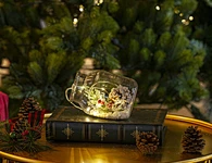 LED glass bottle with xmas deco with light chain