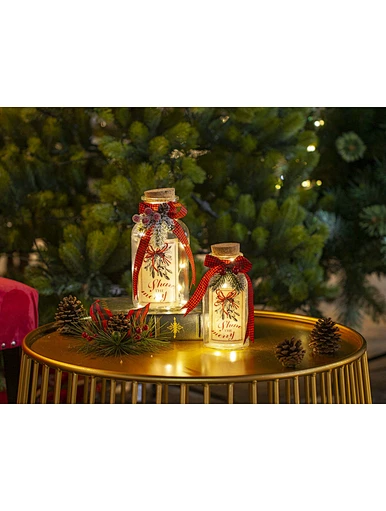 Glass sticker bottle with string light