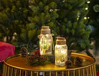 Glass silk printing bottle with string light