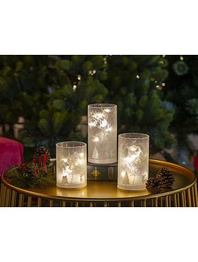 Silk  printing frosted glass cup with string light