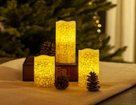 LED wax candle light with decal