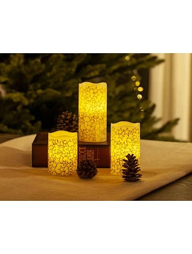 LED wax candle light with decal