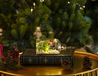 LED glass bottle with xmas deco with light chain