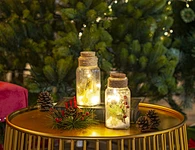 Glass silk printing bottle with string light