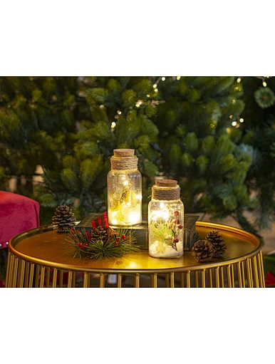 Glass silk printing bottle with string light