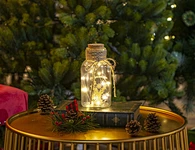 Glass silk printing bottle with string light