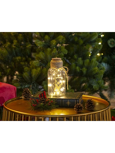 Glass silk printing bottle with string light