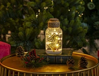 Glass silk printing bottle with string light