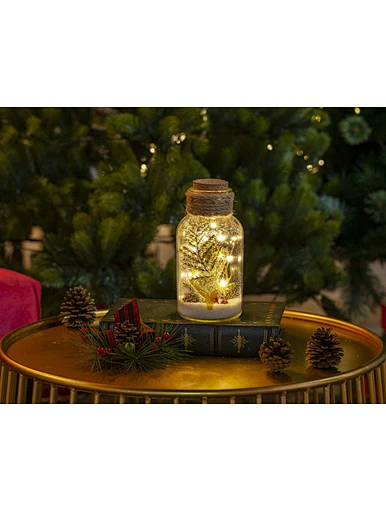 Glass silk printing bottle with string light