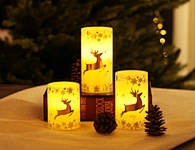 LED wax candle light with decal
