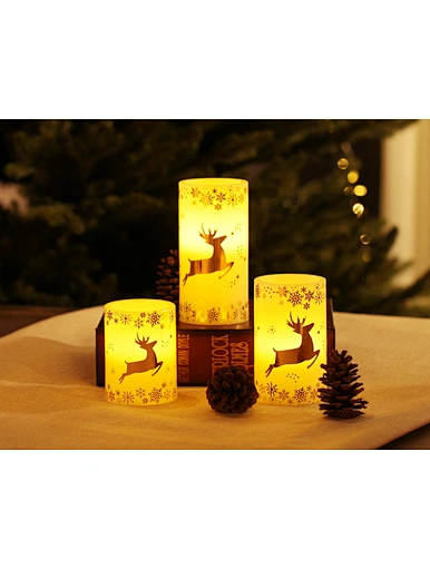 LED wax candle light with decal