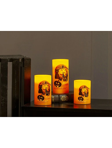 LED wax candle light with decal