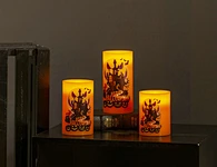 LED wax candle light with decal