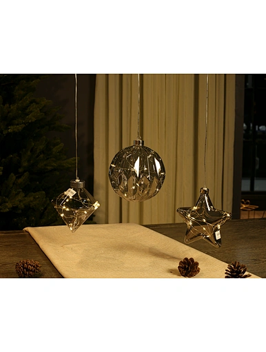 Led hanging glass decoration
