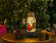 Glass silk printing bottle with string light