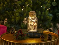 Glass silk printing bottle with string light