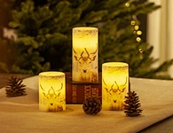 LED wax candle light with decal