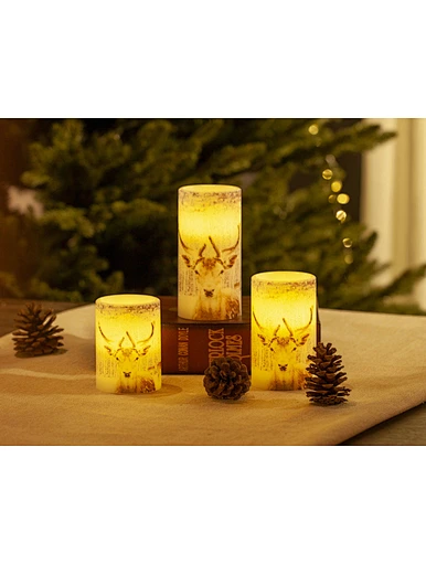 LED wax candle light with decal