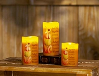 LED wax candle light with decal