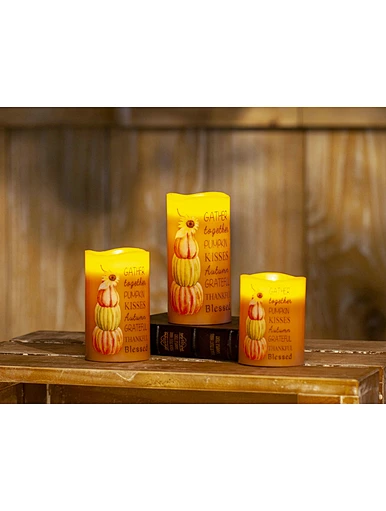 LED wax candle light with decal