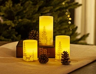 LED wax candle light with decal