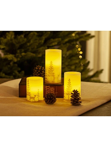 LED wax candle light with decal