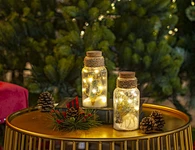 Glass silk printing bottle with string light