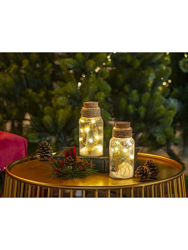 Glass silk printing bottle with string light