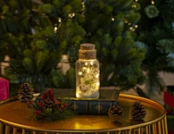 Glass silk printing bottle with string light